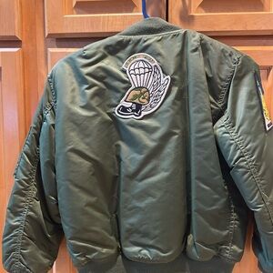 Kids Green US Navy Bomber Jacket